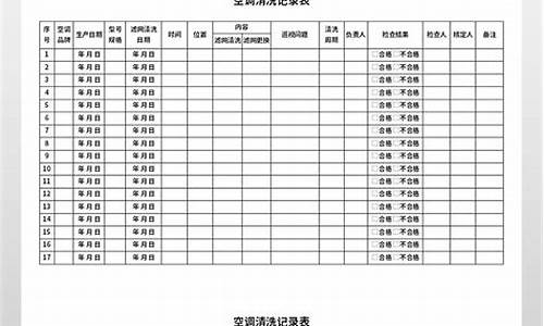 中央空调清洗保养记录表_中央空调清洗保养记录表格_1